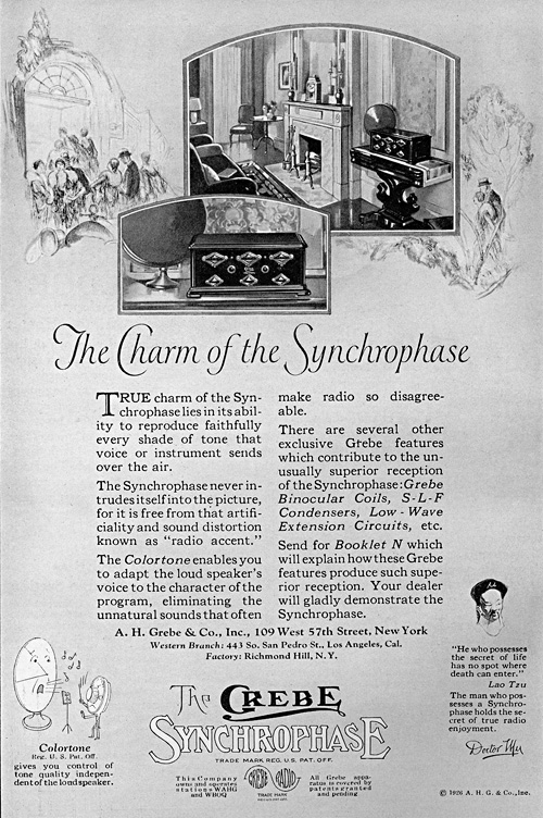 The Charm of the Synchrophase Radio print advertisement
